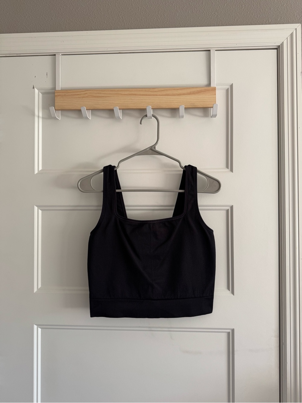 all in motion Black Square Neck Cropped Sports Tank